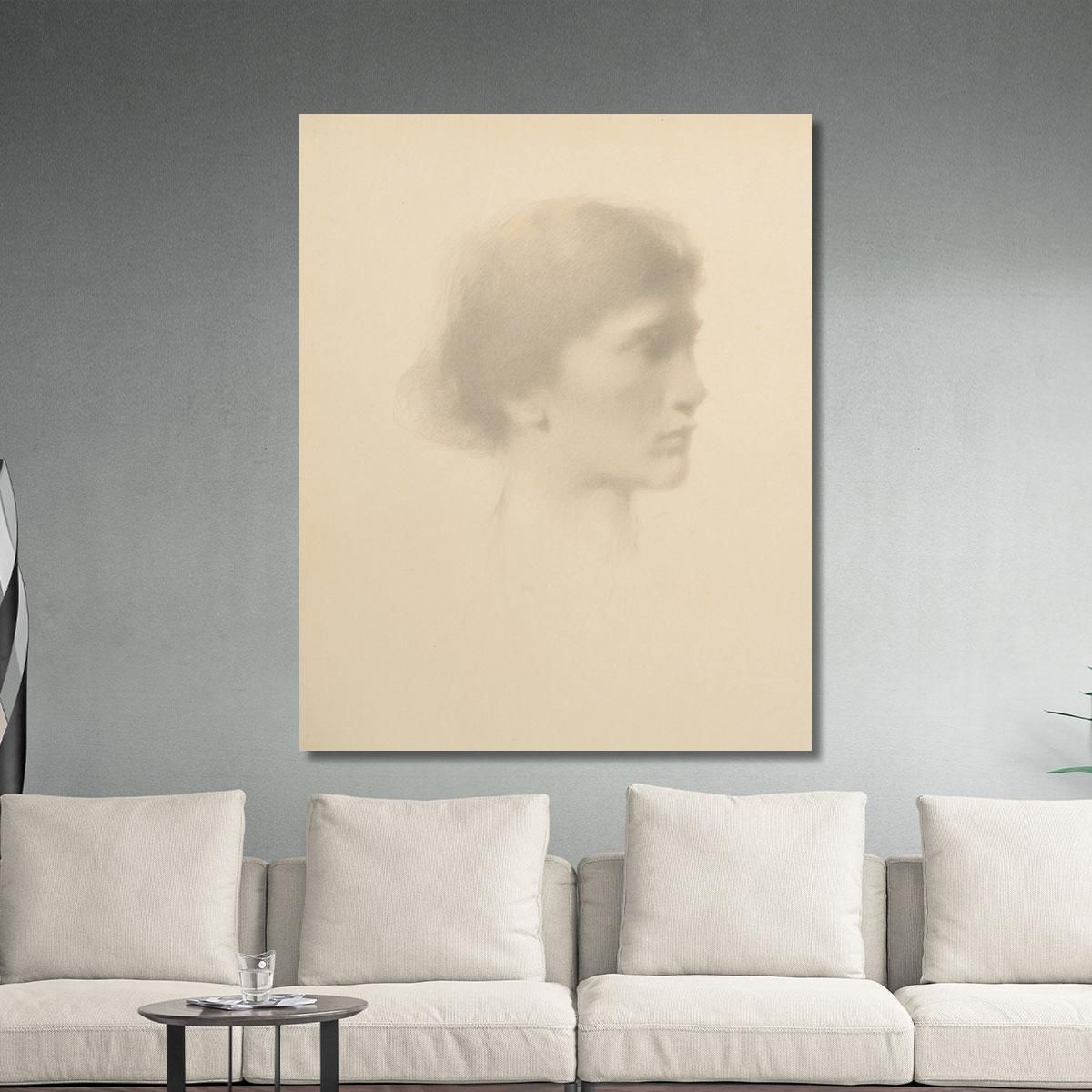 Head Of A Woman Thomas Wilmer Dewing twd7 canvas print 
