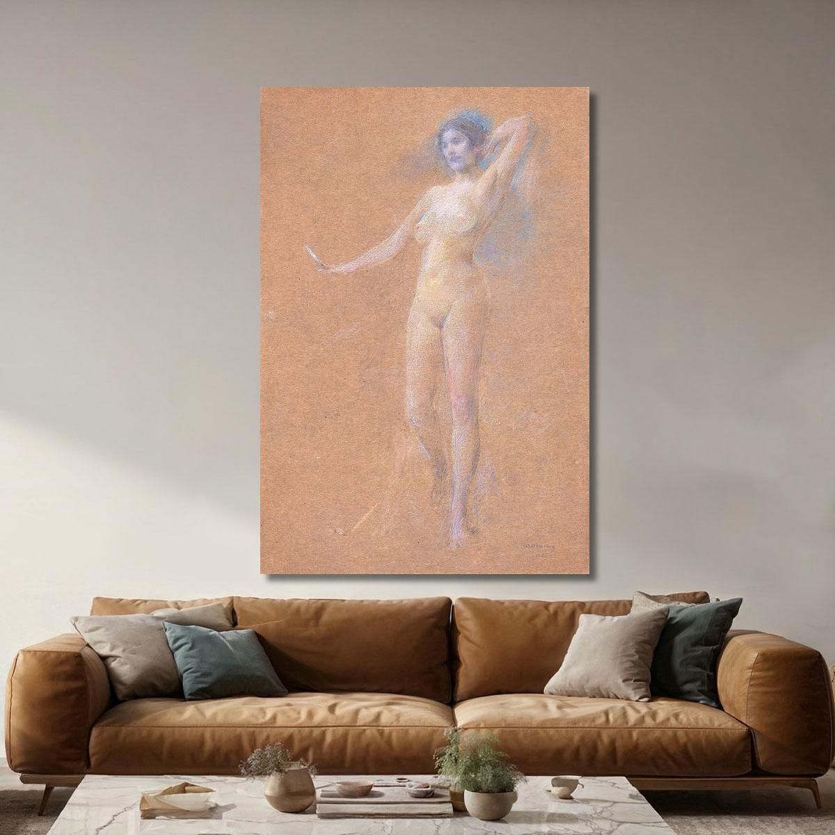 Standing Nude Figure Of A Girl Thomas Wilmer Dewing twd25 canvas print 