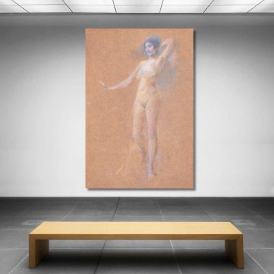 Standing Nude Figure Of A Girl Thomas Wilmer Dewing twd25 canvas print 