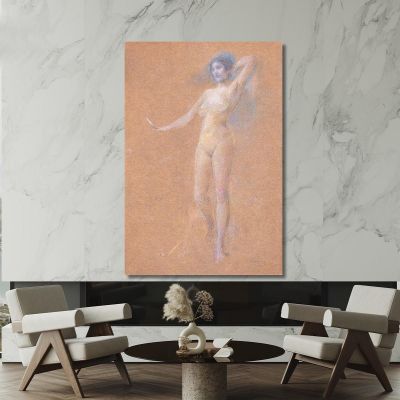 Standing Nude Figure Of A Girl Thomas Wilmer Dewing twd25 canvas print 