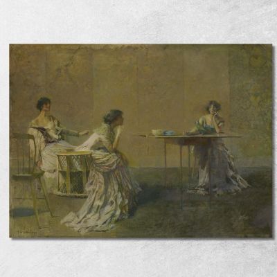 The Gossip Thomas Wilmer Dewing twd27 canvas print 