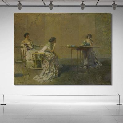The Gossip Thomas Wilmer Dewing twd27 canvas print 