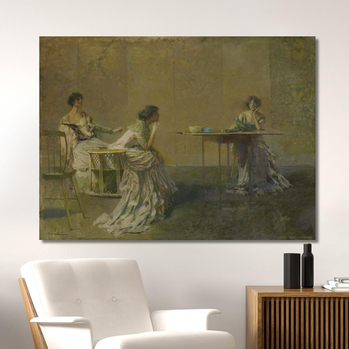 The Gossip Thomas Wilmer Dewing twd27 canvas print 