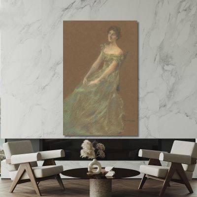 The Green Dress Thomas Wilmer Dewing twd28 canvas print 