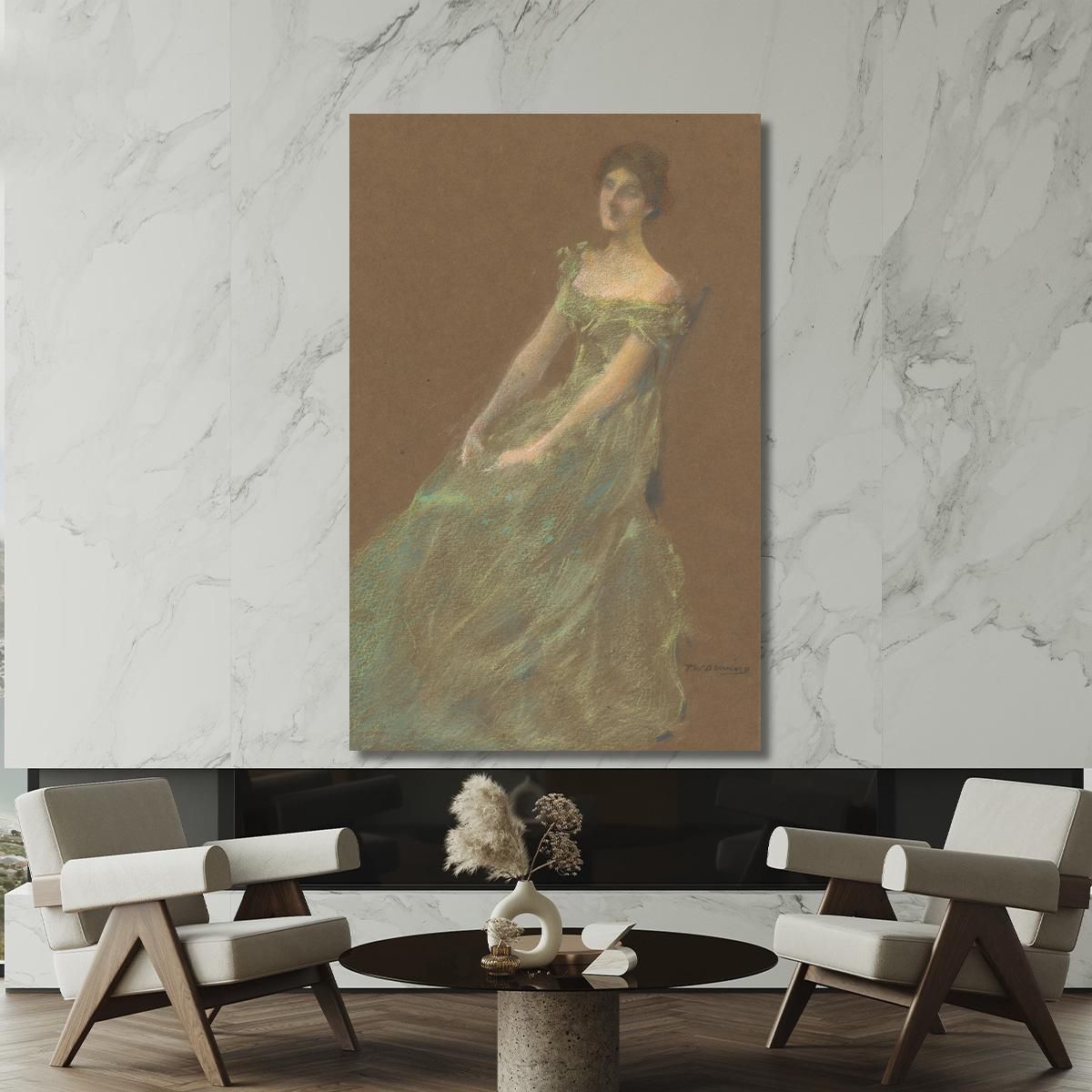 The Green Dress Thomas Wilmer Dewing twd28 canvas print 