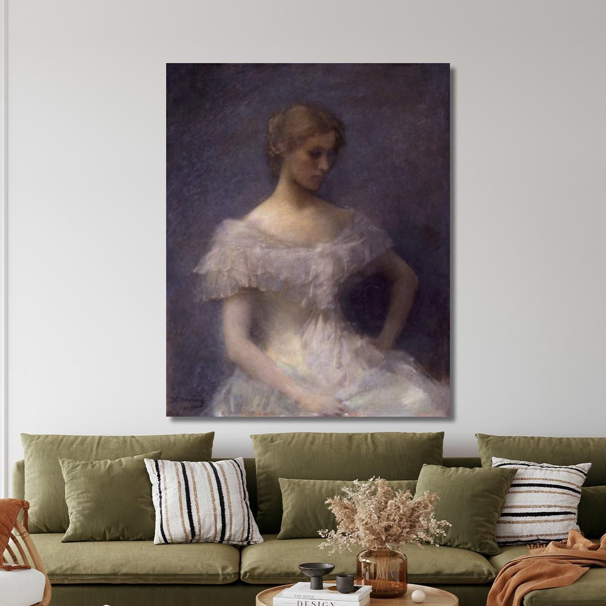 Young Girl Seated Thomas Wilmer Dewing twd39 canvas print 