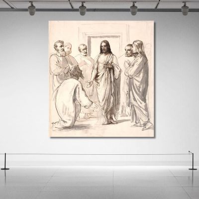 Christ And The Doubting Thomas Wilhelm Marstrand wmr10 canvas print 
