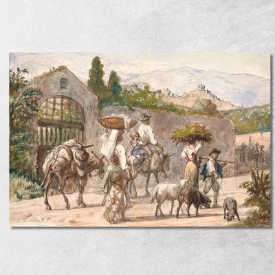 Peasants On The Way To Rome Wilhelm Marstrand wmr37 canvas print 