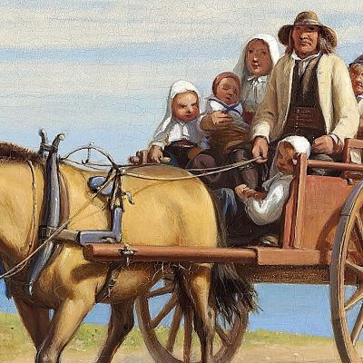 Scene From Leksand With Dalarna Farmers On A Sunday Outing In A Horse-Drawn Carriage Wilhelm Marstrand wmr46 canvas print