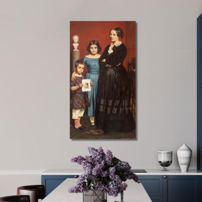 Portrait Of Frederikke Vilhelmine Hage With Children Wilhelm Marstrand wmr48 canvas print 