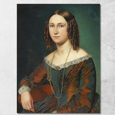 Portrait Of A Young Woman With Ringlets Wilhelm Marstrand wmr53 canvas print 