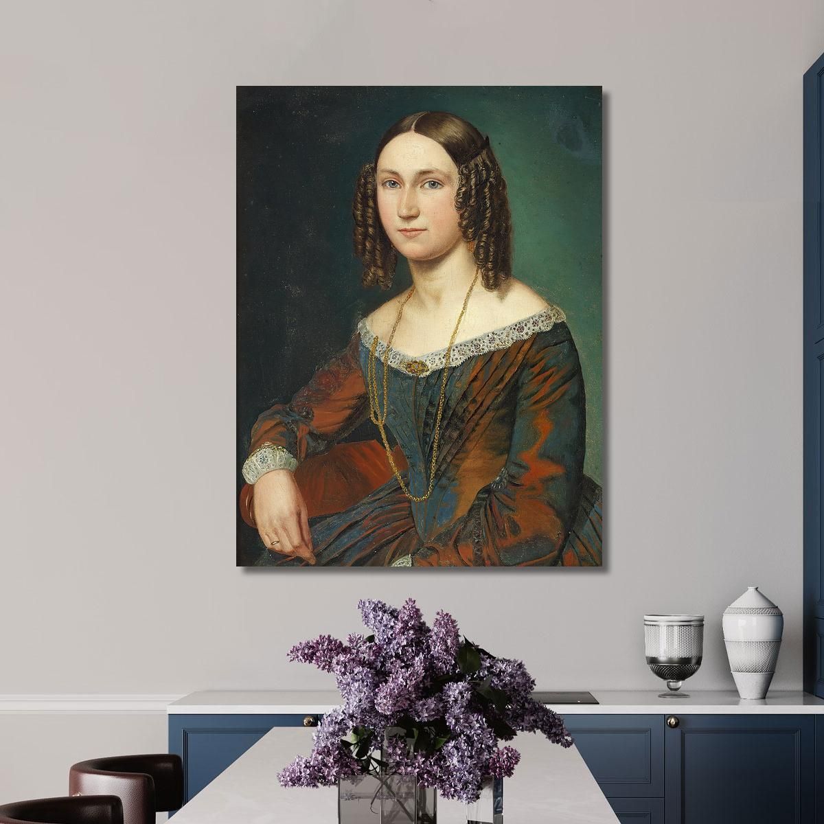 Portrait Of A Young Woman With Ringlets Wilhelm Marstrand wmr53 canvas print 