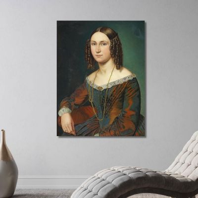 Portrait Of A Young Woman With Ringlets Wilhelm Marstrand wmr53 canvas print 