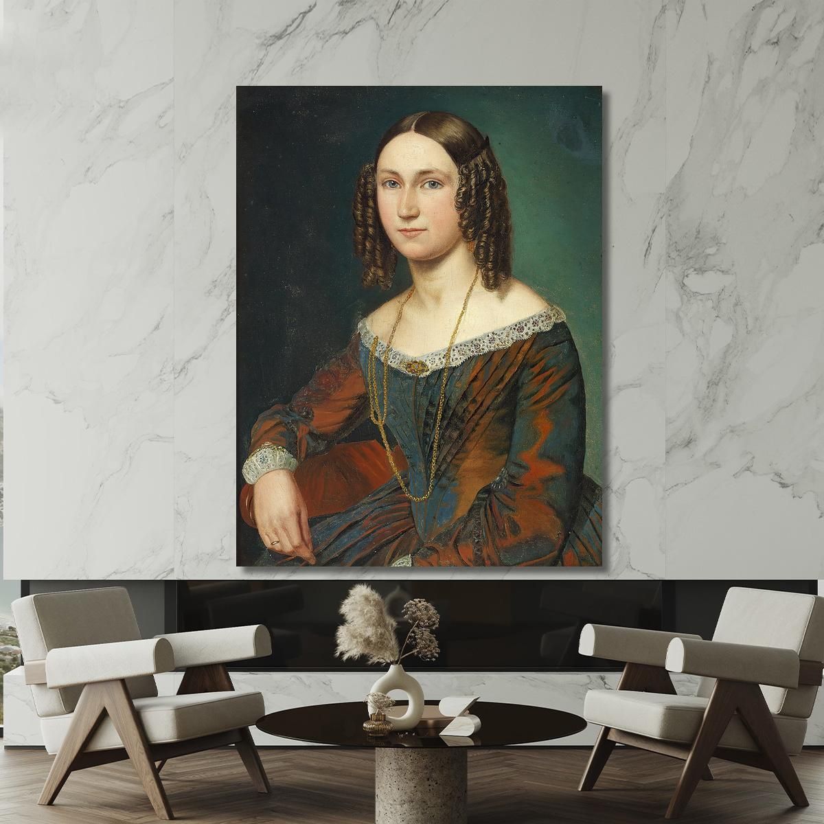 Portrait Of A Young Woman With Ringlets Wilhelm Marstrand wmr53 canvas print 