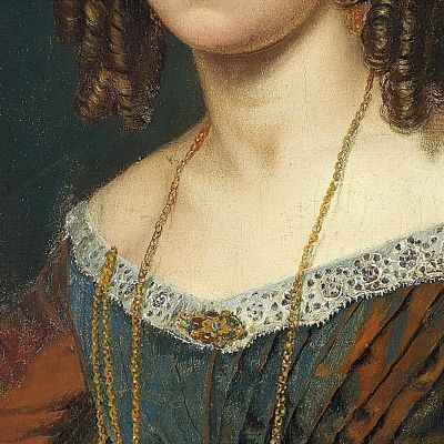 Portrait Of A Young Woman With Ringlets Wilhelm Marstrand wmr53 canvas print