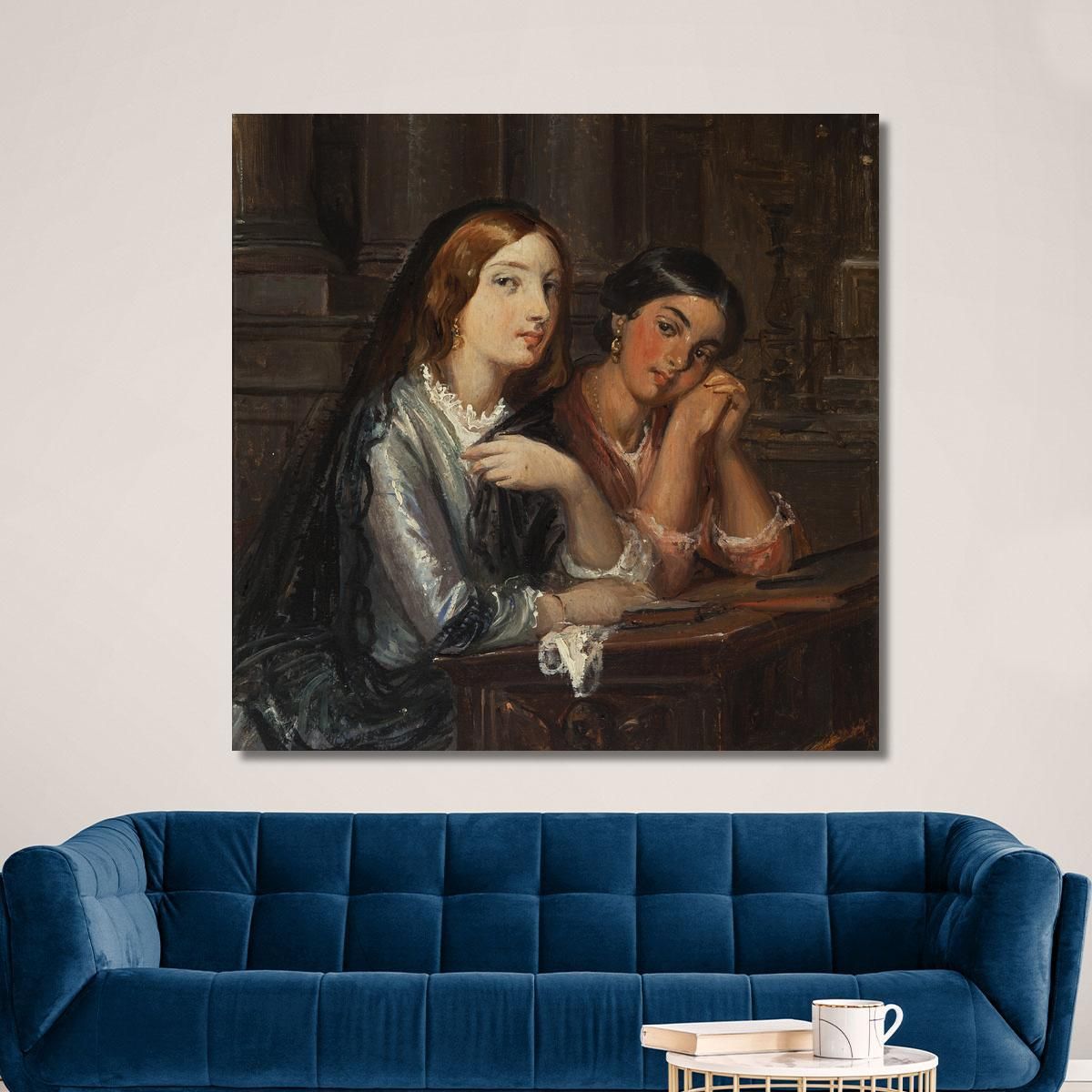 Venetian Women In A Church Wilhelm Marstrand wmr72 canvas print 