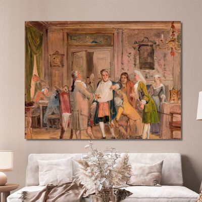Vielgeschrey'S Hardships Scene Wilhelm Marstrand wmr73 canvas print 