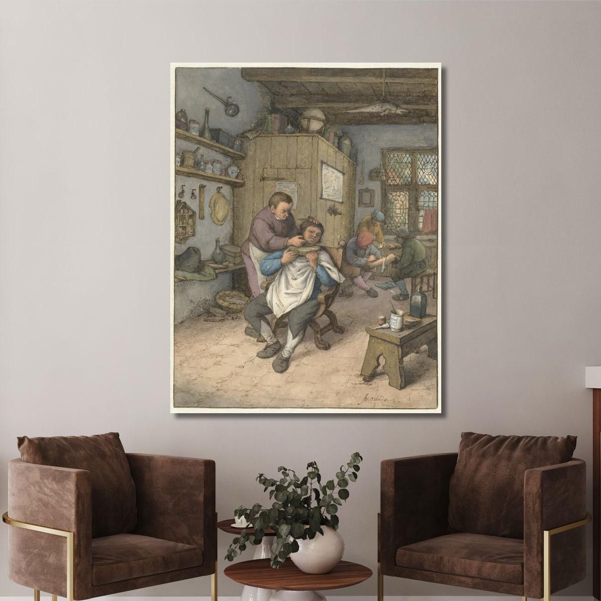 A Barbershop Adriaen van Ostade avo2 canvas print 