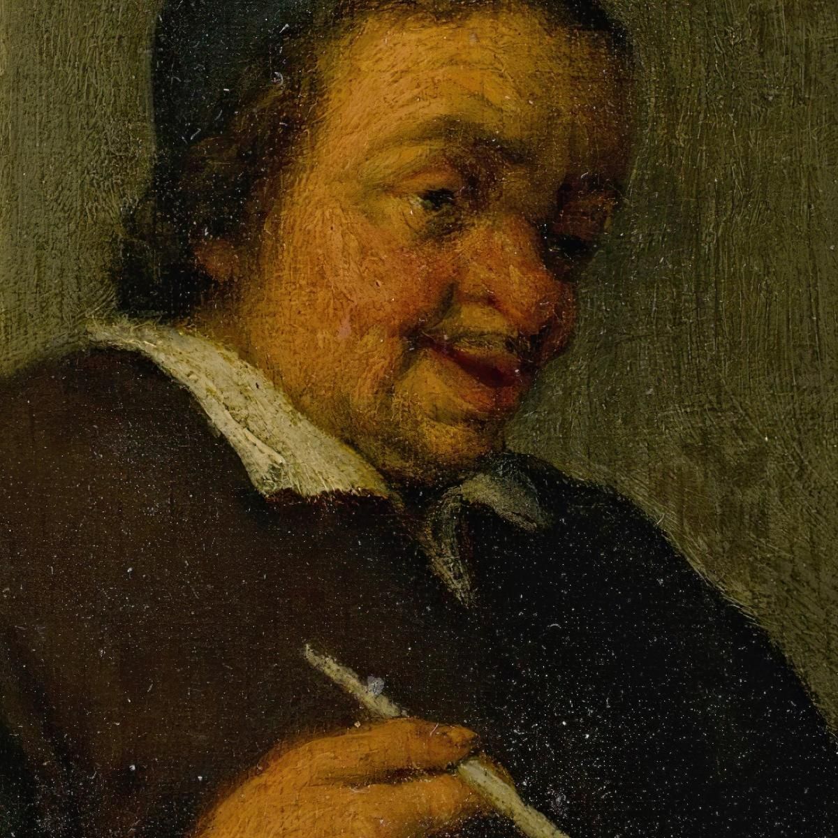 A Man Smoking In An Interior Adriaen van Ostade avo7 canvas print