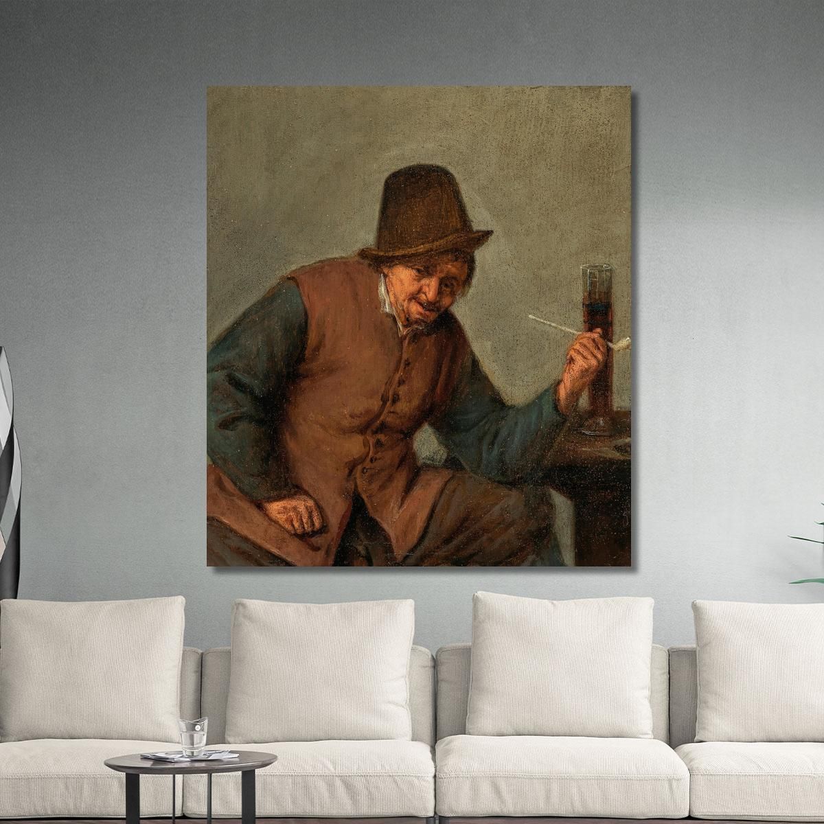 A Peasant Smoking Adriaen van Ostade avo9 canvas print 