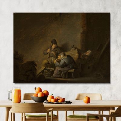 Genre Scene In An Interior Adriaen van Ostade avo22 canvas print 