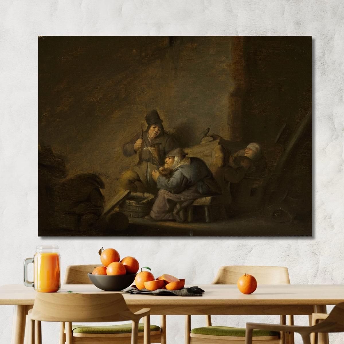 Genre Scene In An Interior Adriaen van Ostade avo22 canvas print 