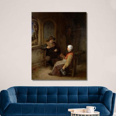 Interior Of A Cottage Adriaen van Ostade avo26 canvas print 