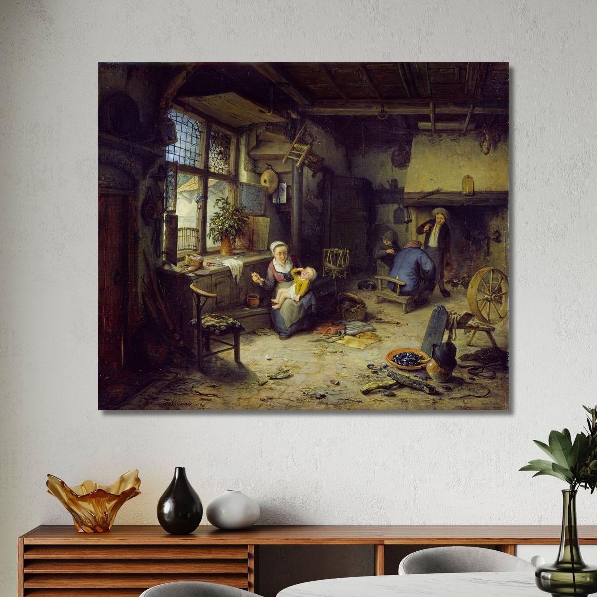 Interior With Peasants Adriaen van Ostade avo28 canvas print 