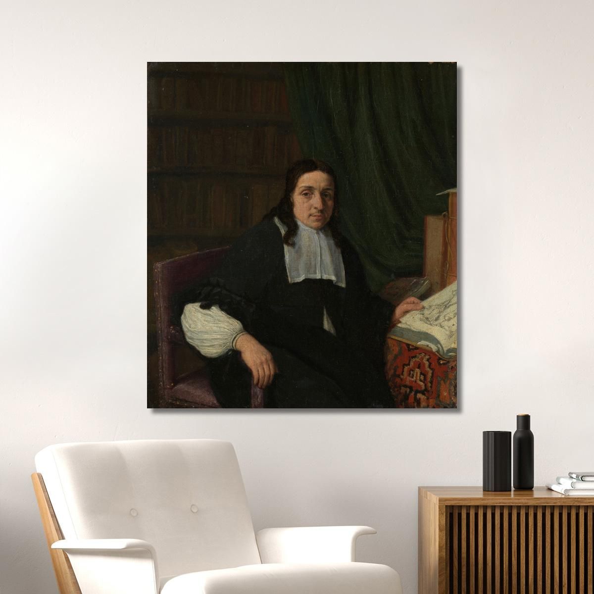 Portrait Of A Collector Possibly Constantijn Sennepart (1625-1703) Adriaen van Ostade avo43 canvas print 