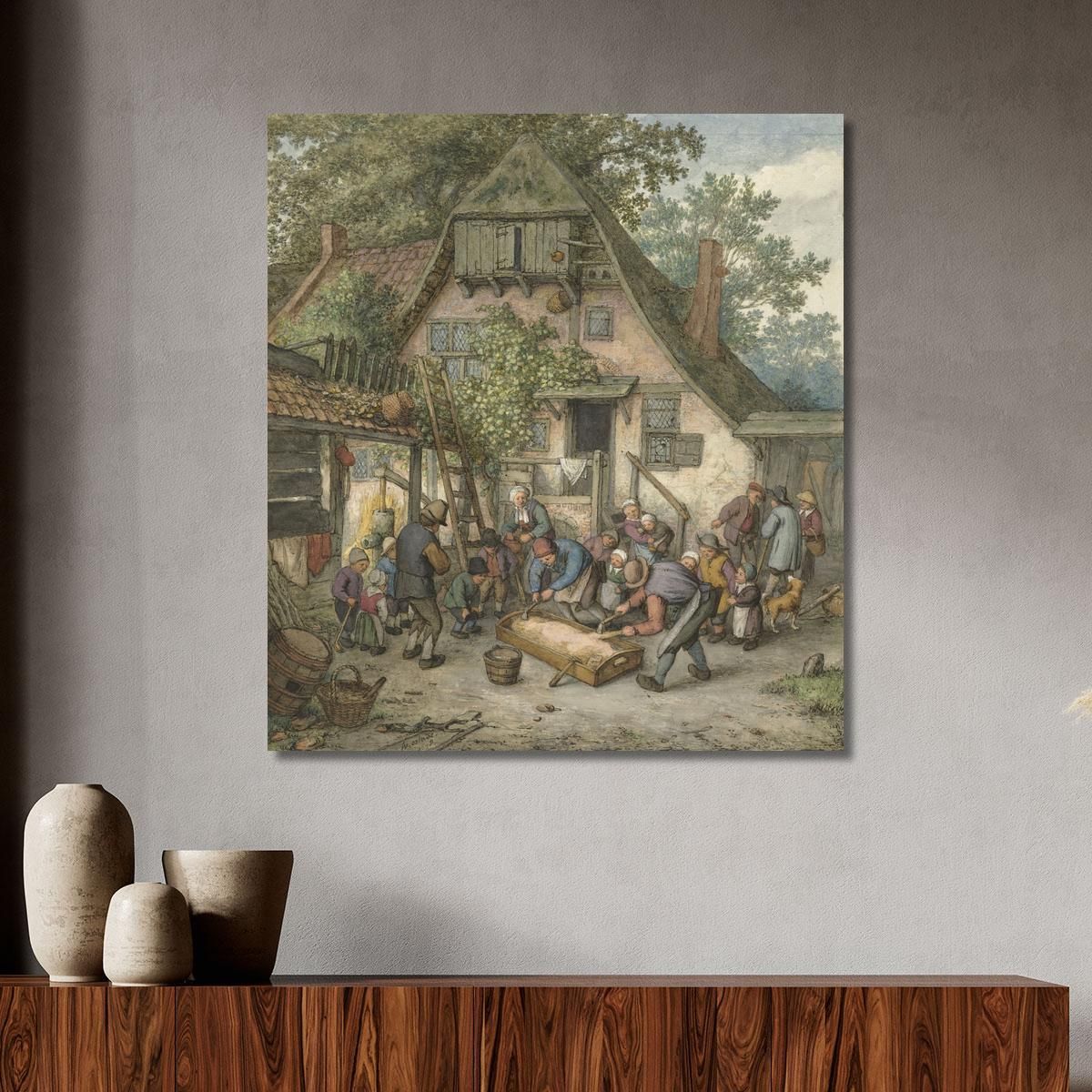 Scalding The Hog Adriaen van Ostade avo45 canvas print 