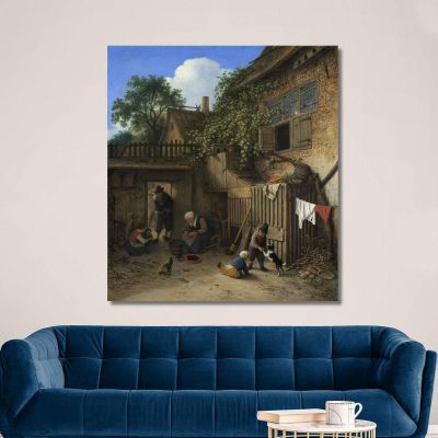 The Cottage Dooryard Adriaen van Ostade avo51 canvas print 