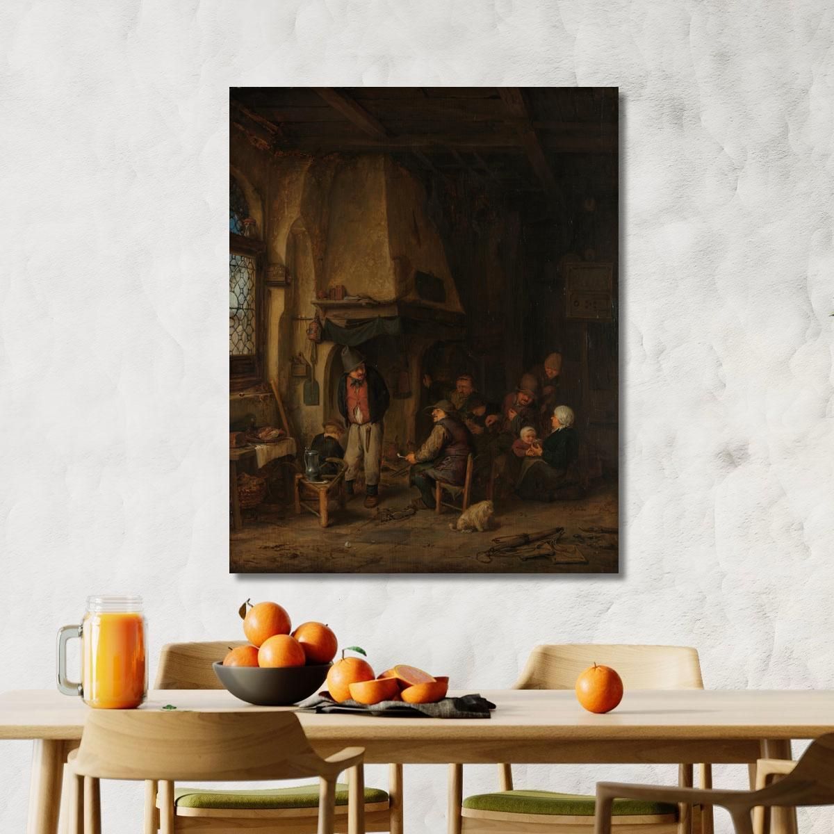 The Skaters – Peasants In An Interior Adriaen van Ostade avo58 canvas print 