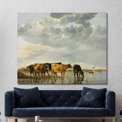 Cows In A River Aelbert Cuyp acu13 canvas print 