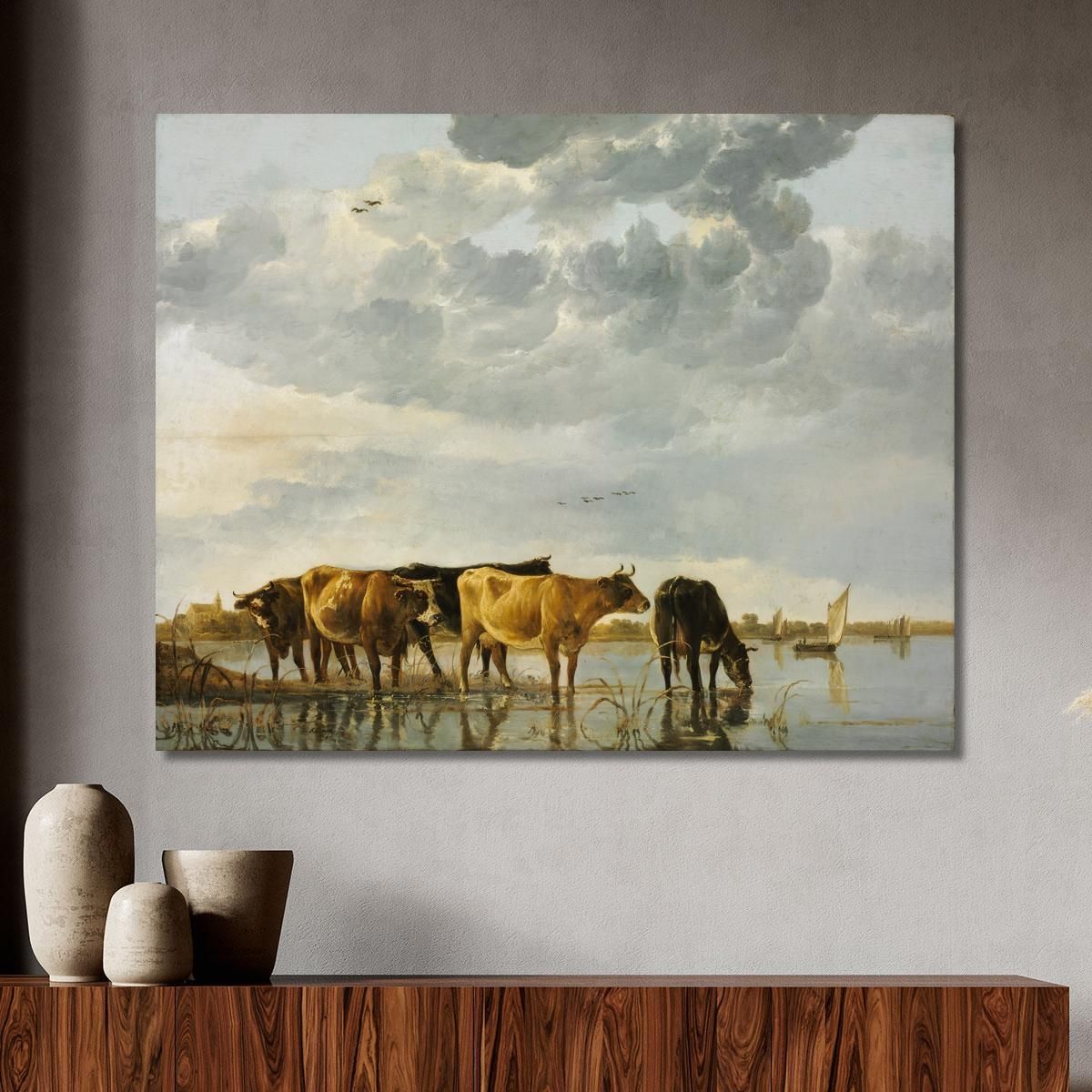 Cows In A River Aelbert Cuyp acu13 canvas print 