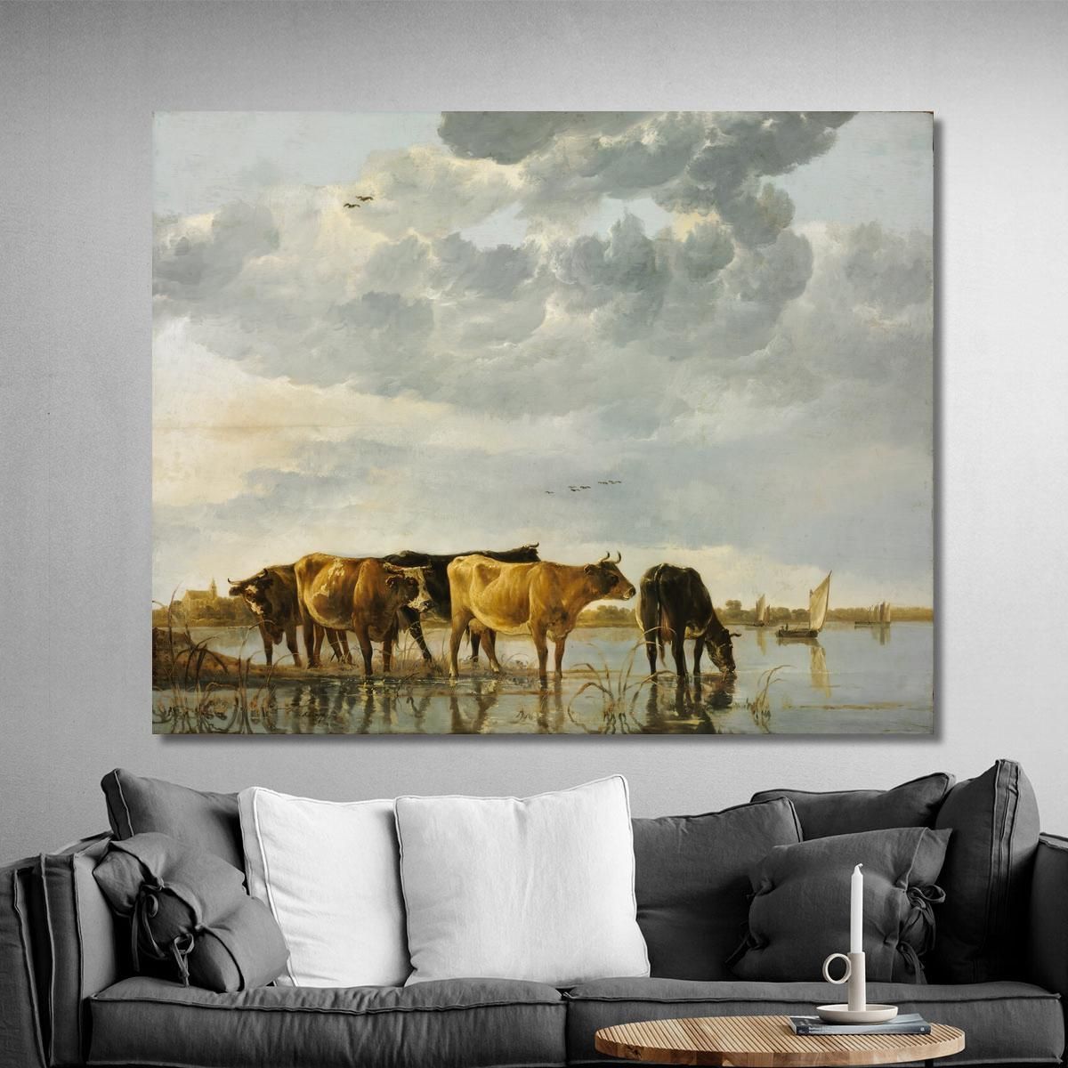 Cows In A River Aelbert Cuyp acu13 canvas print 