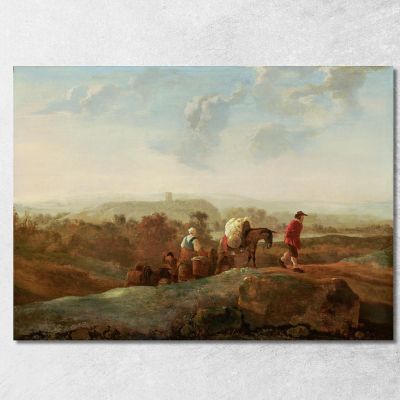 Migrating Peasants In A Southern Landscape Aelbert Cuyp acu29 canvas print 