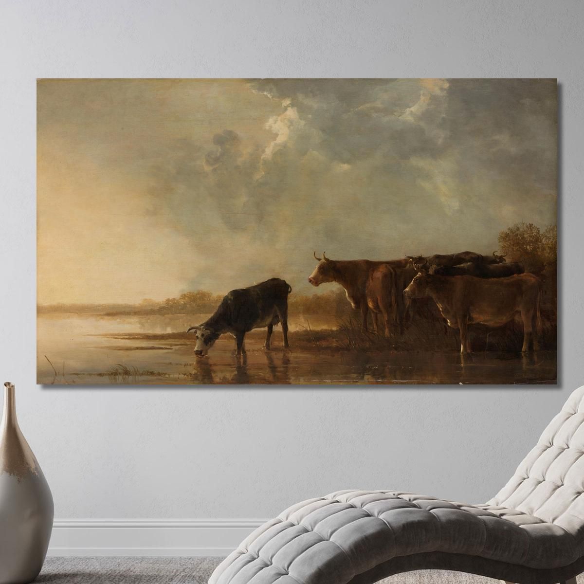 River Landscape With Cows Aelbert Cuyp acu38 canvas print 