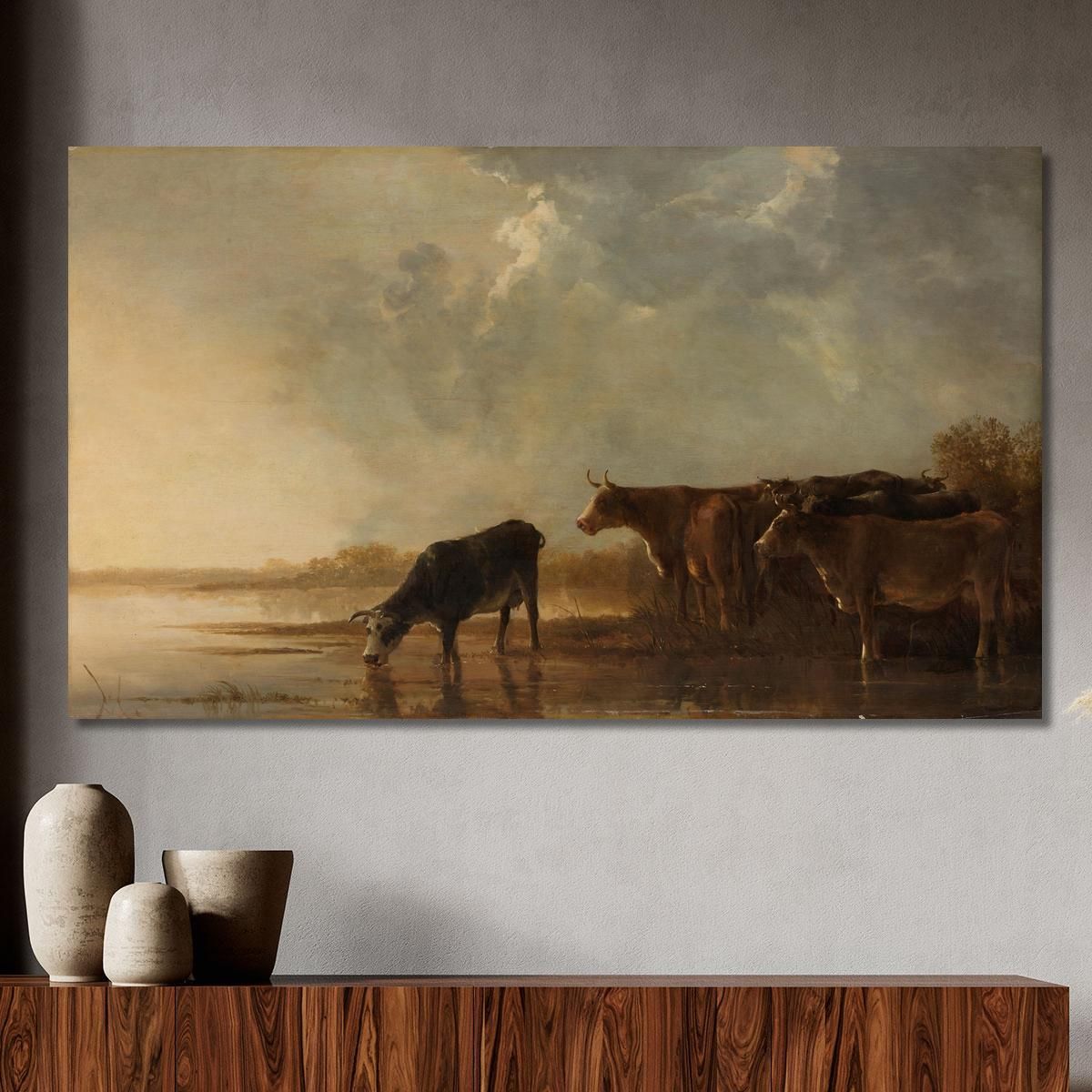River Landscape With Cows Aelbert Cuyp acu38 canvas print 