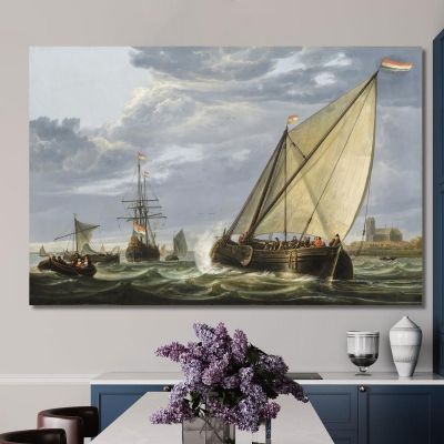 Shipping On The Maas Dordrecht Aelbert Cuyp acu43 canvas print 