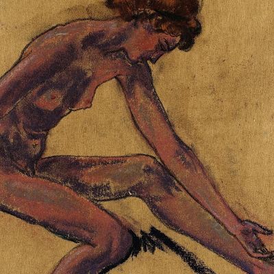 Seated Female Nude In Profile Bending Forward Arthur Bowen Davies abd44 canvas print
