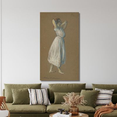 Woman Standing With Hands Behind Her Head Arthur Bowen Davies abd66 canvas print 