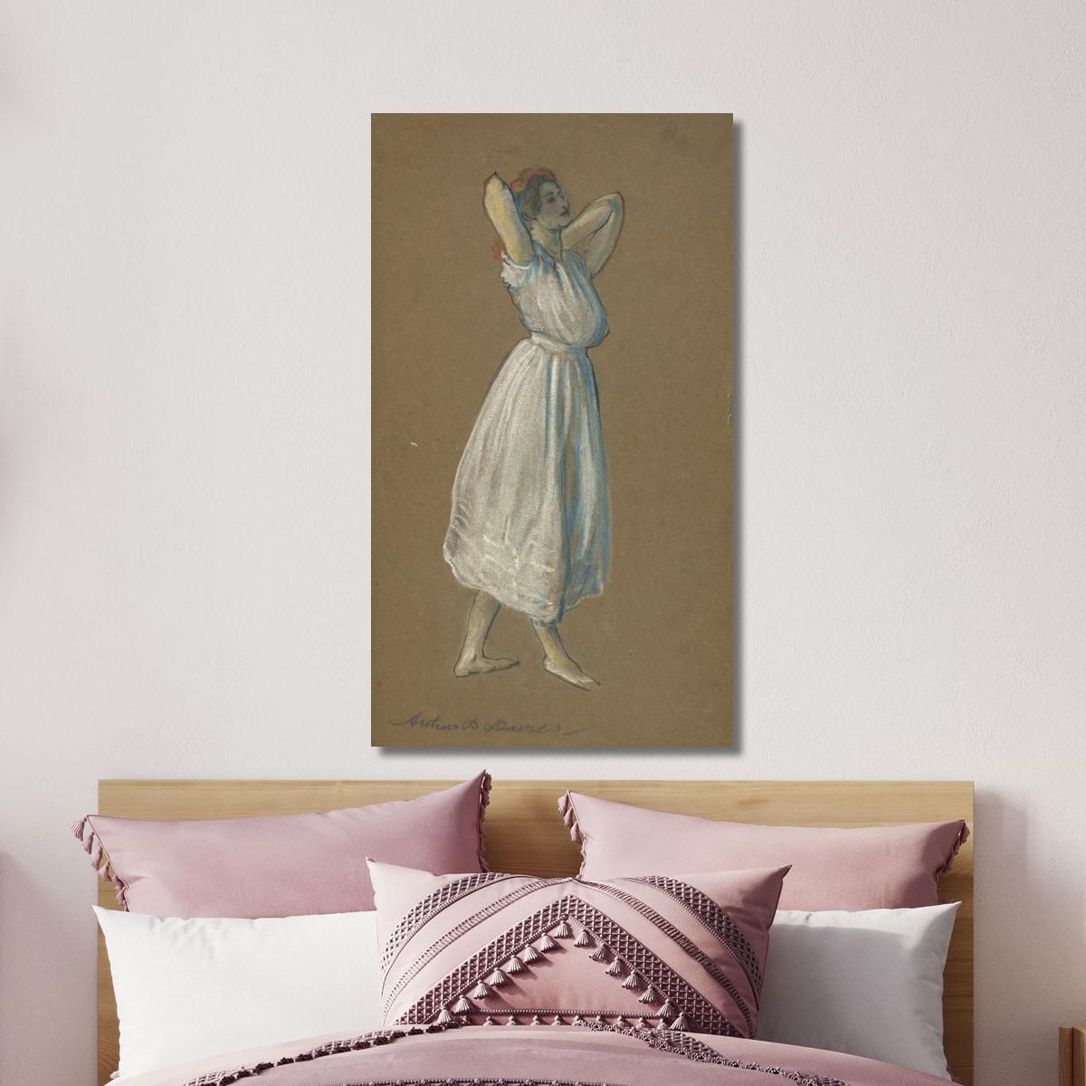 Woman Standing With Hands Behind Her Head Arthur Bowen Davies abd66 canvas print 