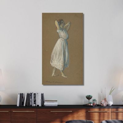 Woman Standing With Hands Behind Her Head Arthur Bowen Davies abd66 canvas print 