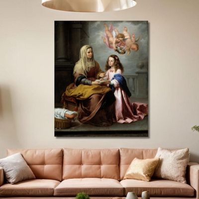 Education Of The Virgin Bartolomé Estebán Murillo bem8 canvas print 