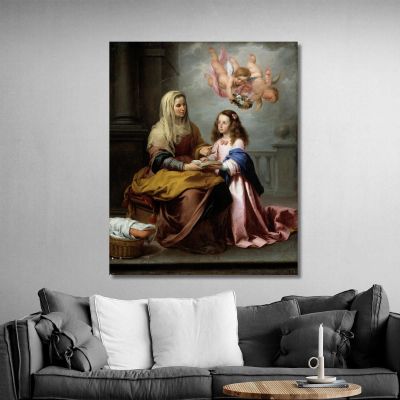 Education Of The Virgin Bartolomé Estebán Murillo bem8 canvas print 
