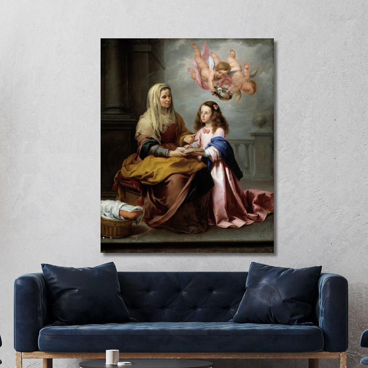 Education Of The Virgin Bartolomé Estebán Murillo bem8 canvas print 