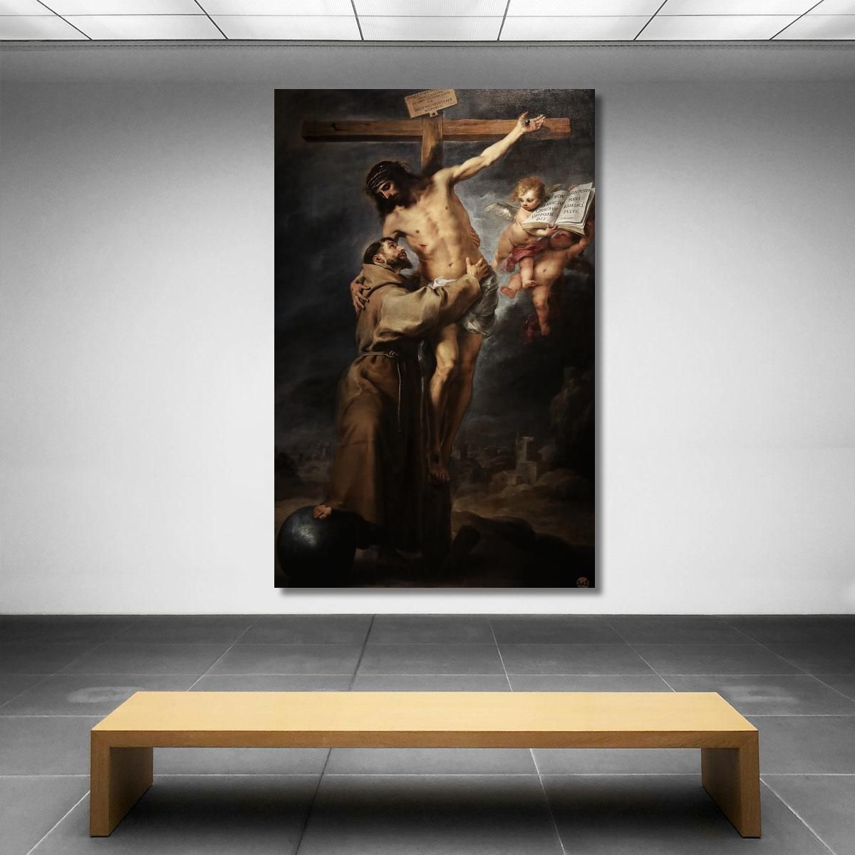 Saint Francis Of Assisi Embracing The Crucified Christ Bartolomé Estebán Murillo bem17 canvas print 