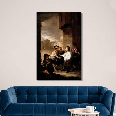 St. Thomas Of Villanueva Dividing His Clothes Among Beggar Boys Bartolomé Estebán Murillo bem23 canvas print 