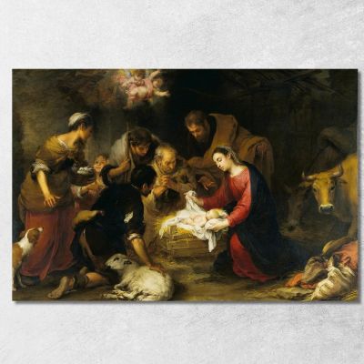 The Adoration Of The Shepherds Bartolomé Estebán Murillo bem24 canvas print 