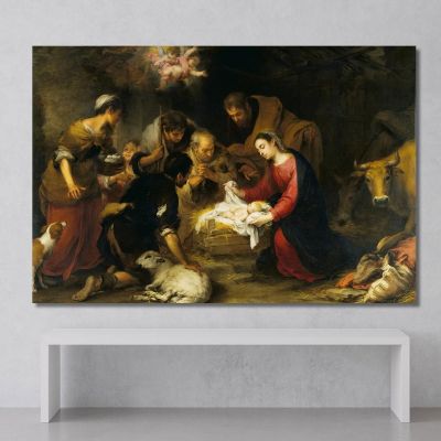The Adoration Of The Shepherds Bartolomé Estebán Murillo bem24 canvas print 